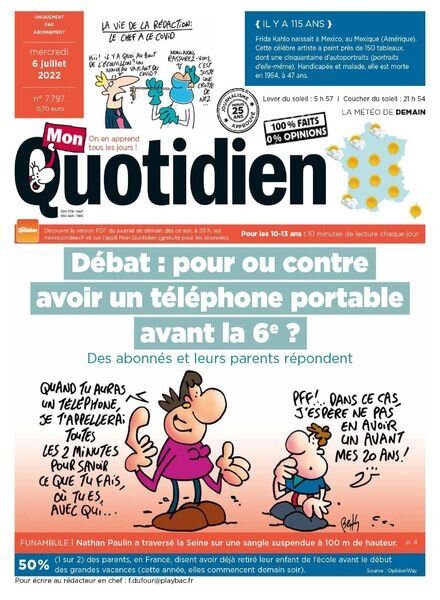 Mon Quotidien – 06 juillet 2022 Cover