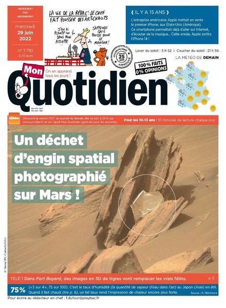 Mon Quotidien – 29 juin 2022 Cover