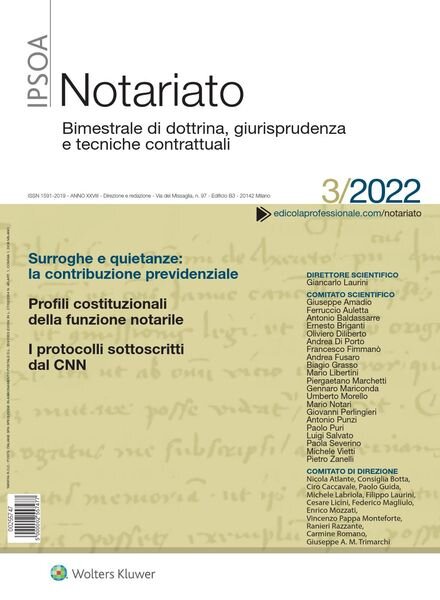 Notariato – Luglio 2022 Cover