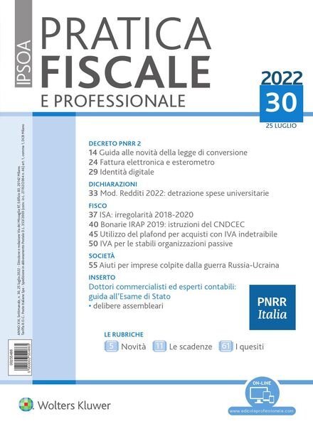 Pratica Fiscale e Professionale – 25 Luglio 2022 Cover