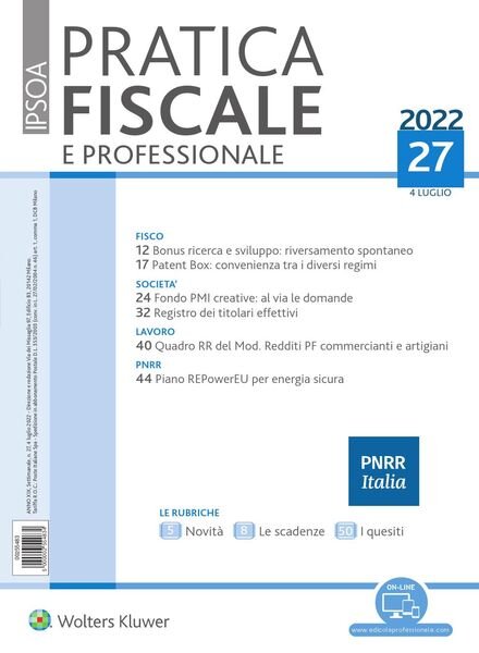 Pratica Fiscale e Professionale – 4 Luglio 2022 Cover
