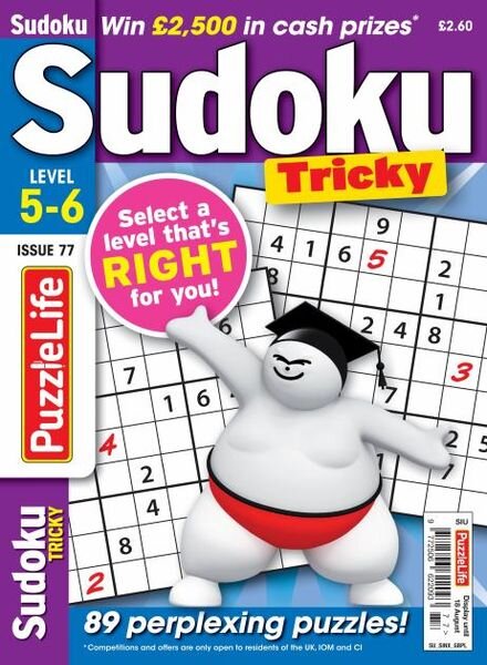 PuzzleLife Sudoku Tricky – July 2022 Cover