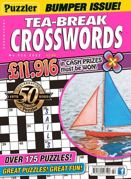 Puzzler Tea-Break Crosswords – July 2022 Cover