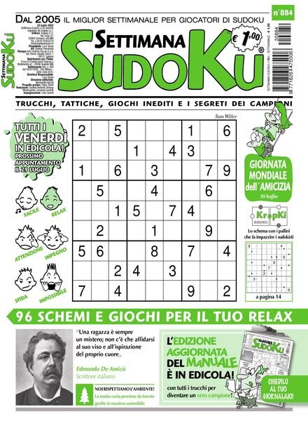 Settimana Sudoku – 20 luglio 2022 Cover