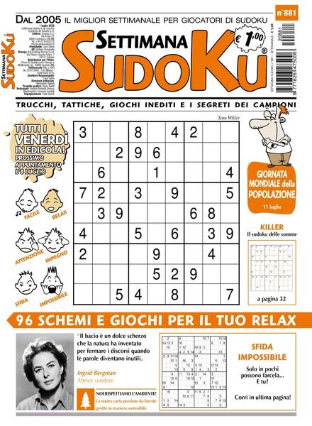 Settimana Sudoku – 29 giugno 2022 Cover