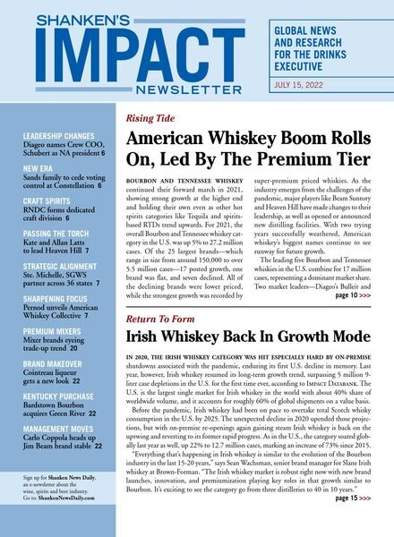 Shanken’s Impact Newsletter – July 15 2022 Cover