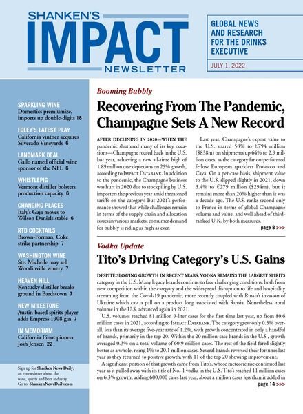 Shanken’s Impact Newsletter – July 2022 Cover