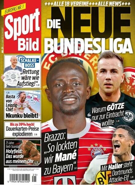 Sport Bild – 22 Juni 2022 Cover
