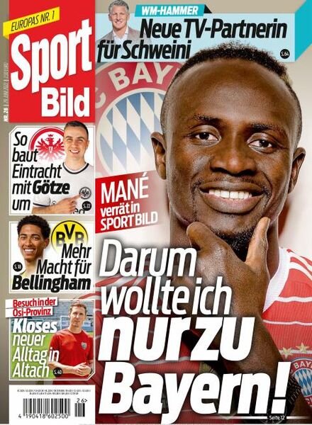 Sport Bild – 29 Juni 2022 Cover