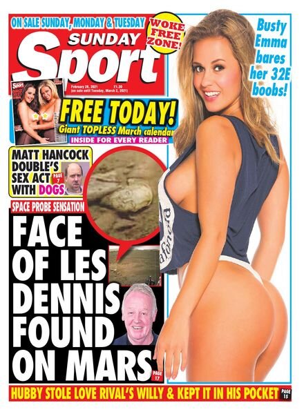 The Sunday Sport – February 27, 2021 Cover