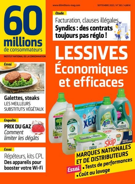 60 Millions de Consommateurs – Septembre 2022 Cover