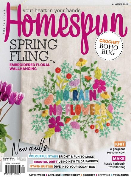 Australian Homespun – August 2022 Cover
