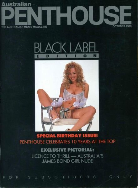 Australian Penthouse – October 1989 Black Label Cover