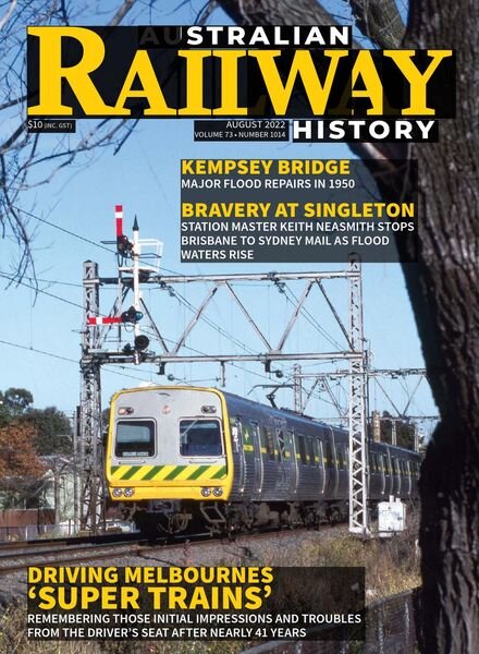 Australian Railway History – August 2022 Cover