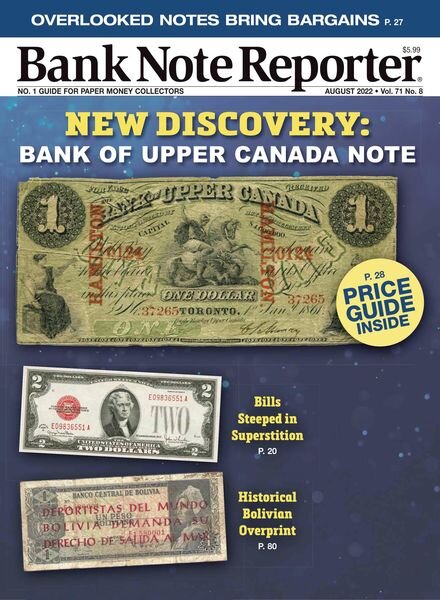 Bank Note Reporter – August 2022 Cover