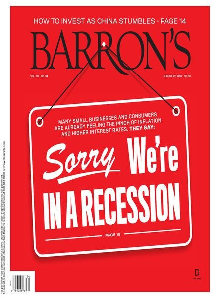 Barron’s – August 22 2022 Cover