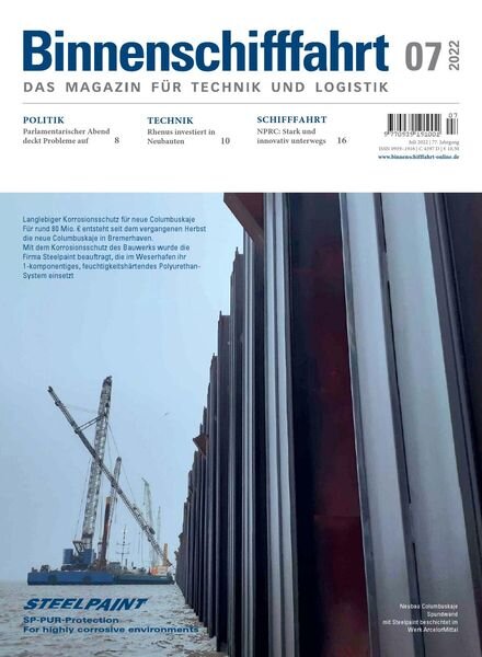 Binnenschifffahrt – Juli 2022 Cover