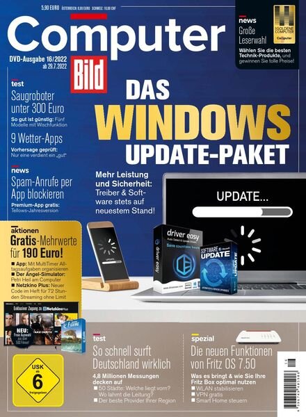 COMPUTER BILD mit DVD – 29 Juli 2022 Cover