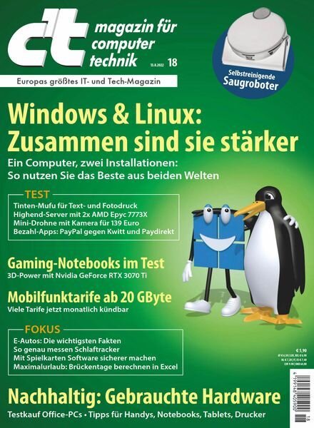 c’t Magazin – 13 August 2022 Cover