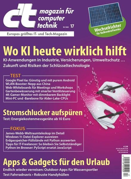 ct Magazin fur Computertechnik – 30 Juli 2022 Cover