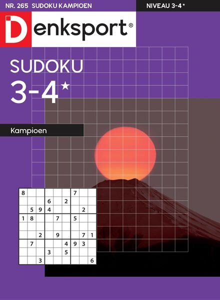 Denksport Sudoku 3-4 kampioen – 11 augustus 2022 Cover