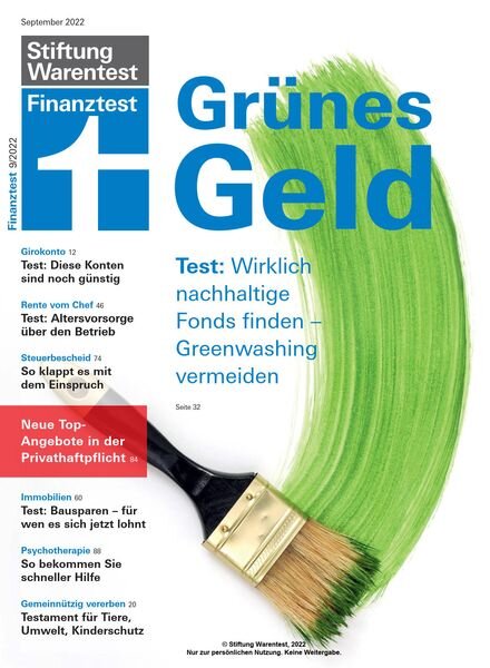 Finanztest – September 2022 Cover