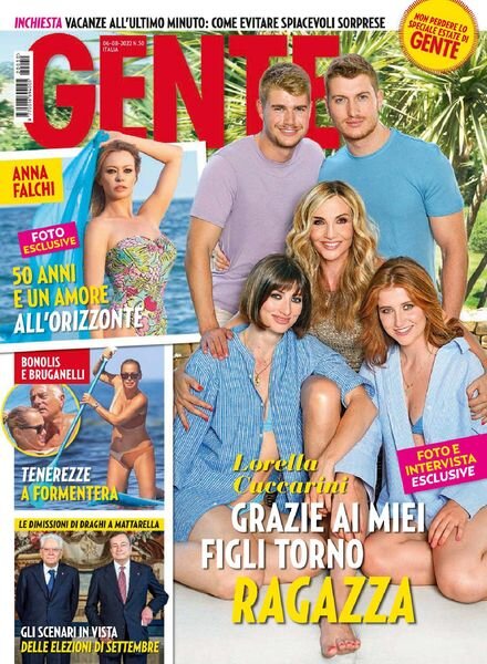 Gente Italia – 06 agosto 2022 Cover