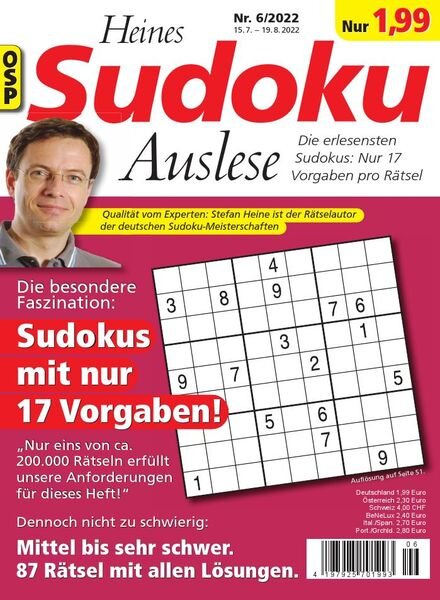 Heines Sudoku Auslese – Nr 6 2022 Cover