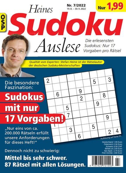 Heines Sudoku Auslese – Nr 7 2022 Cover
