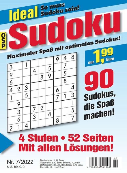 Ideal Sudoku – Nr 7 2022 Cover