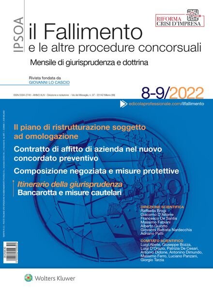 Il Fallimento – Agosto-Settembre 2022 Cover