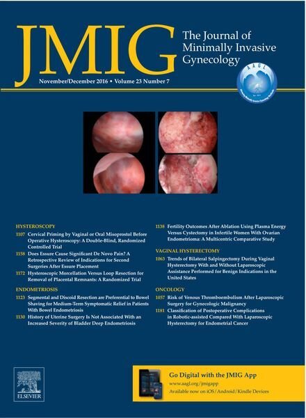 JMIG Journal of Minimally Invasive Gynecology – December 2016 Cover