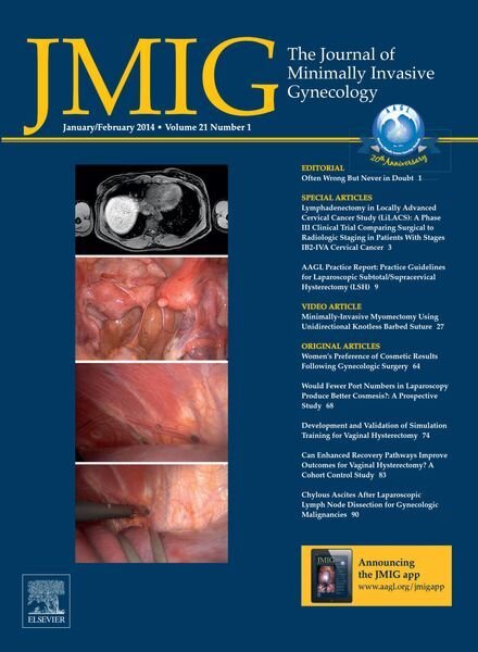 JMIG Journal of Minimally Invasive Gynecology – January 2014 Cover