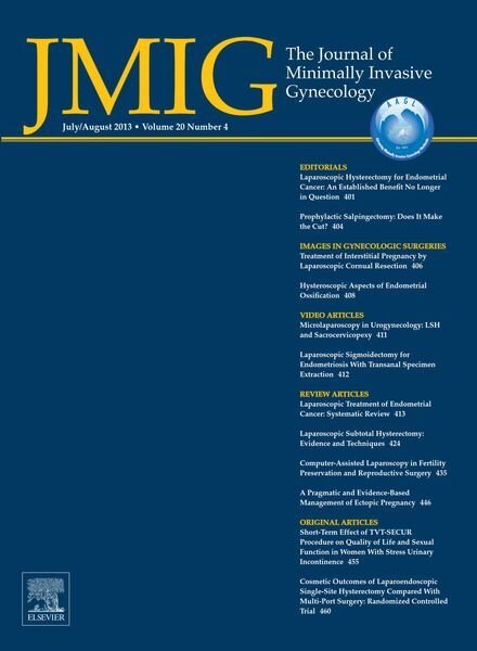 JMIG Journal of Minimally Invasive Gynecology – July 2013 Cover