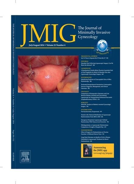 JMIG Journal of Minimally Invasive Gynecology – July 2014 Cover