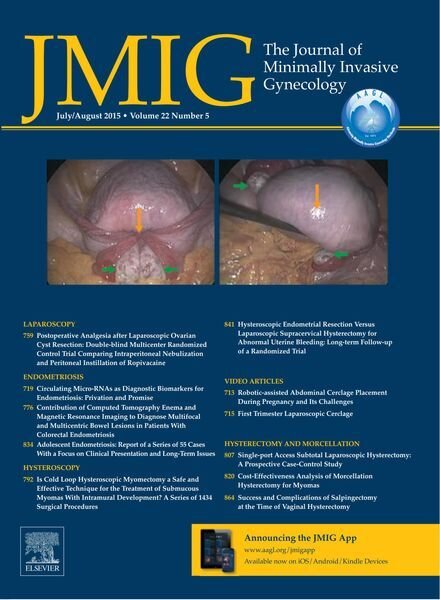 JMIG Journal of Minimally Invasive Gynecology – July 2015 Cover