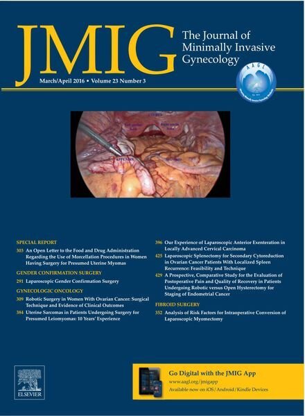 JMIG Journal of Minimally Invasive Gynecology – March 2016 Cover