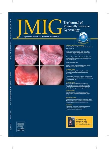 JMIG Journal of Minimally Invasive Gynecology – September 2014 Cover