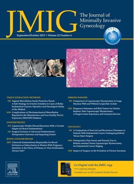 JMIG Journal of Minimally Invasive Gynecology – September 2015 Cover