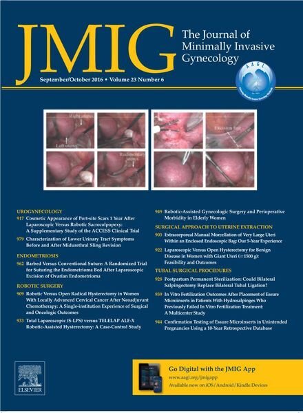 JMIG Journal of Minimally Invasive Gynecology – September 2016 Cover