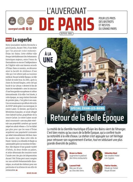 L’Auvergnat de Paris – 18 aout 2022 Cover