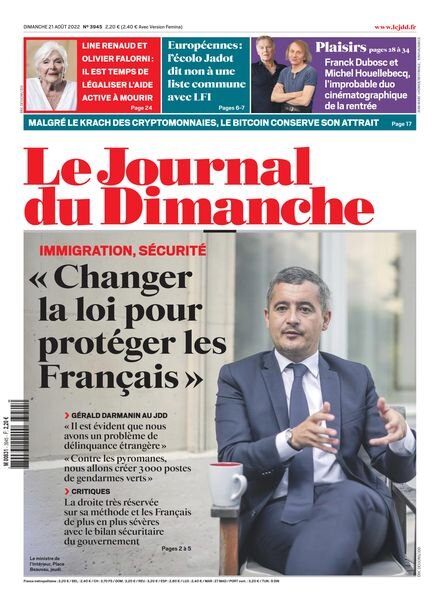 Le Journal du Dimanche – 21 aout 2022 Cover