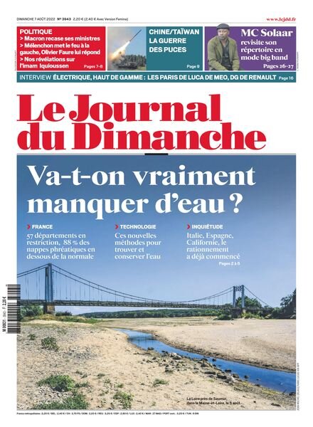 Le Journal du Dimanche – aout 2022 Cover