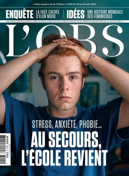 L’Obs – 25 Aout 2022 Cover