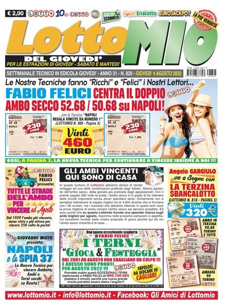 Lottomio del Giovedi – 4 Agosto 2022 Cover