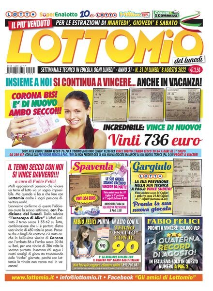 Lottomio del Lunedi – 8 Agosto 2022 Cover