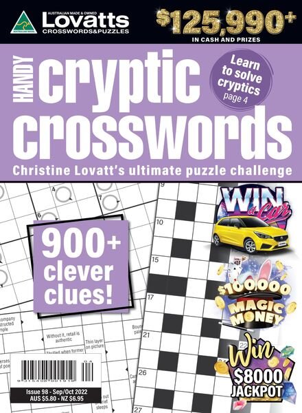 Lovatts Handy Cryptic – August 2022 Cover