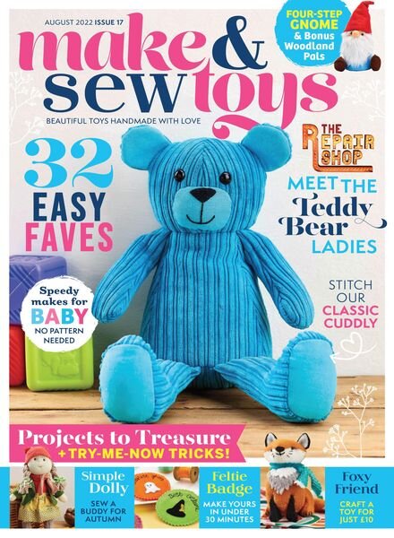 Make & Sew Toys – August 2022 Cover