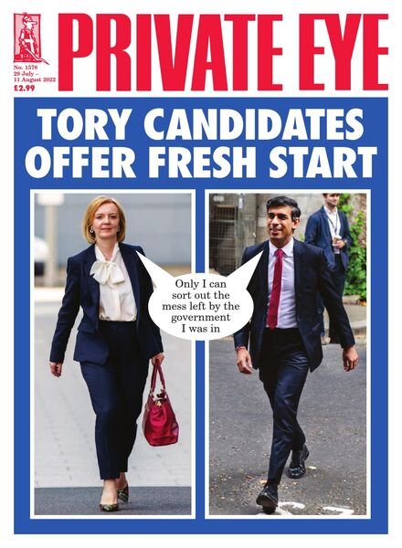 Private Eye Magazine – Issue 1578 – 29 July 2022 Cover