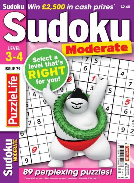 PuzzleLife Sudoku Moderate – August 2022 Cover